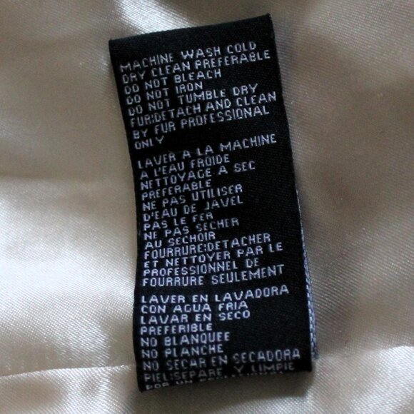 BEBE Satin Down Jacket with Removable Rabbit Fur Collar, Small - Picture 11 of 15